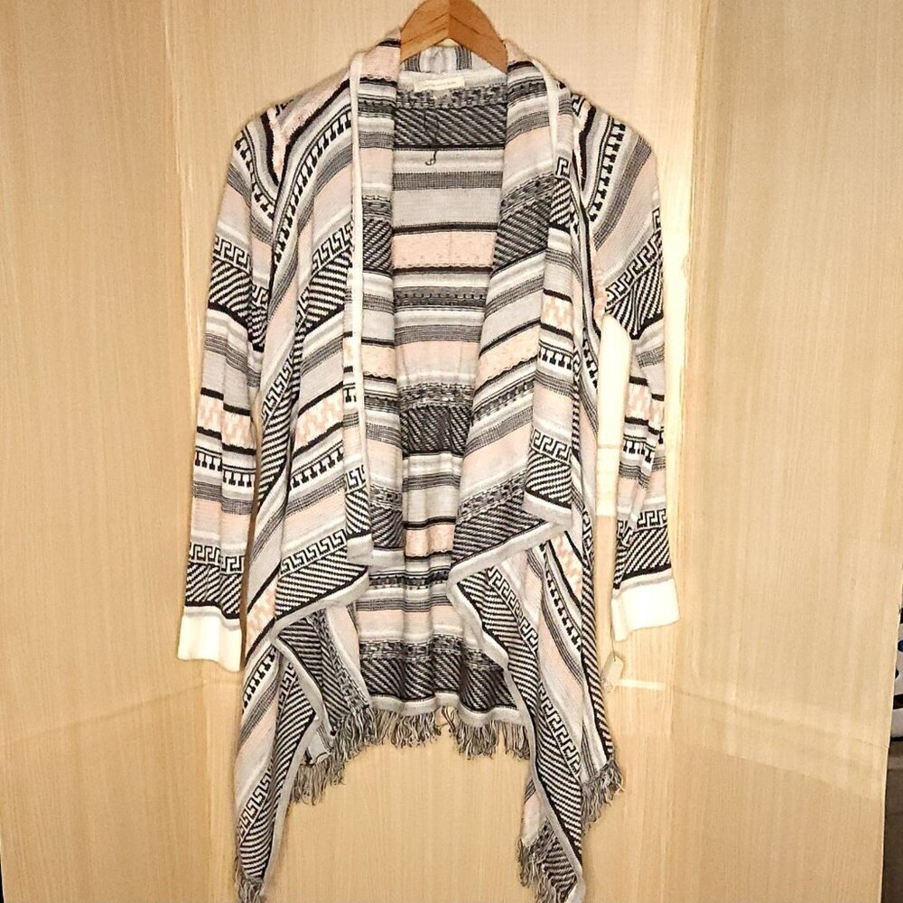 Canyon River Blues New Pastel Southwestern Open Cardigan Sweater Large
